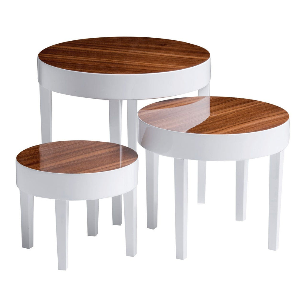 Nest of 3 white deals gloss tables