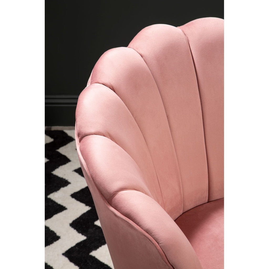 Pink velvet scallop chair hot sale