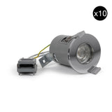 10 PACK - Polished Chrome GU10 Fire Rated IP65 Downlight