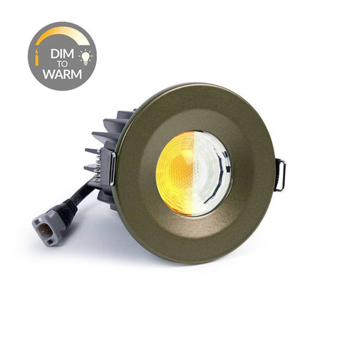 Bronze CCT Dim To Warm Fire Rated LED Dimmable 10W IP65 Downlight