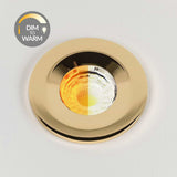 Polished Brass CCT Dim To Warm Fire Rated LED Dimmable 10W IP65 Downlight