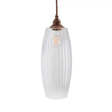 Henley Curve Fluted Glass Pendant Light - Old English Brass