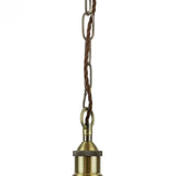 Lawrence Clear Elongated Dome Glass Pendant Light - Antique Brass