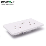 Smart Switches & Sockets Smart Wifi 2 Gang 13A 1 USB Twin Double Switched Plug Socket