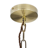 Lawrence Clear Elongated Dome Glass Pendant Light - Antique Brass