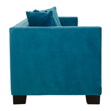 Sofas Sofia 3 Seater Cyan Blue Velvet Sofa