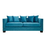 Sofas Sofia 3 Seater Cyan Blue Velvet Sofa