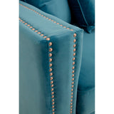 Sofas Sofia 3 Seater Cyan Blue Velvet Sofa