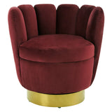 Arm Chairs, Recliners & Sleeper Chairs Grace Chair, Wine Velvet, Brushed Gold Stainless Steel