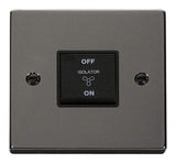 Black Nickel - Black Inserts Black Nickel 10A 3 Pole Fan Isolation Switch - Black Trim