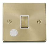 Satin Brass - White Inserts Satin Brass 1 Gang 20A Ingot DP Switch With Flex - White Trim