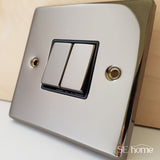 Black Nickel - Black Inserts Black Nickel 10A 6 Gang 2 Way Light Switch - Black Trim