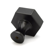 Door Knobs Hexagon Brass Cupboard Door Knob Handle - Black